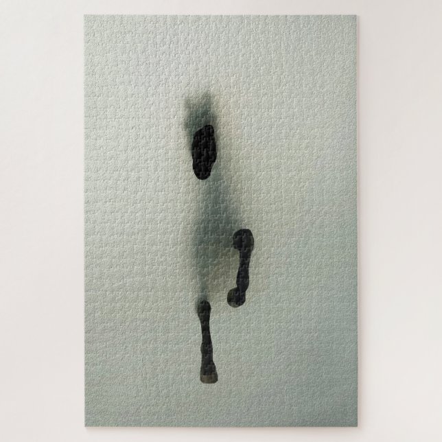 Reitausbruch durch Nebel - Abstrakte Kunst Puzzle (Vertikal)