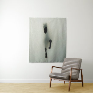 Reitausbruch durch Nebel - Abstrakte Kunst Wandteppich
