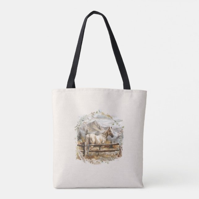 Reitbahn Ranch Schultertasche (Rückseite)