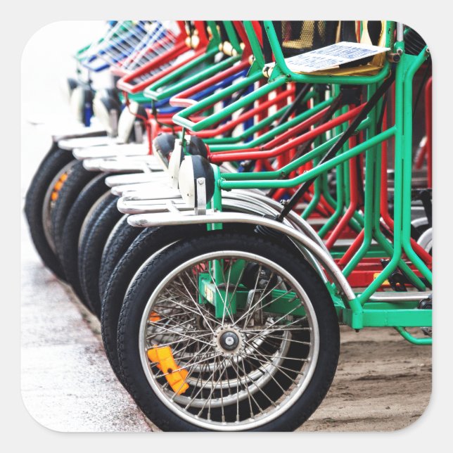 Reitbereit Quadratischer Aufkleber (Vorderseite)