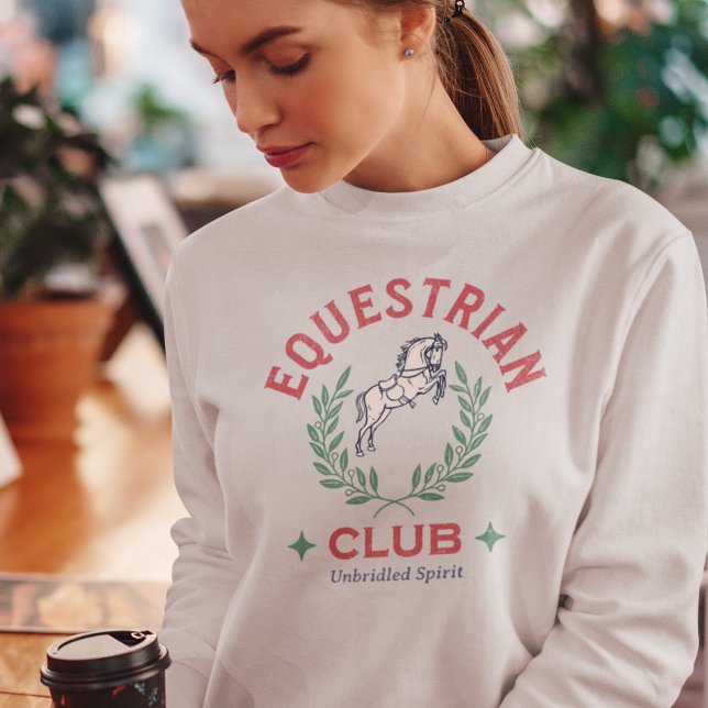 Reitclub Retro Vintages ästhetisches Pferd Sweatshirt (Von Creator hochgeladen)