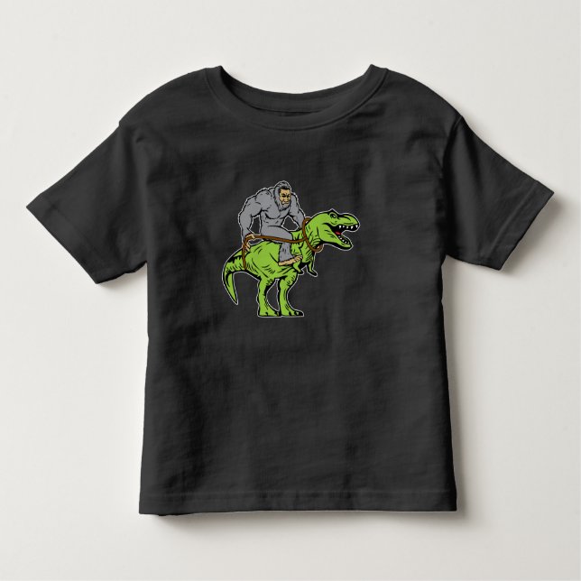 Reitdinosaurier T Bigfoots Sasquatch rex Kleinkind T-shirt (Vorderseite)
