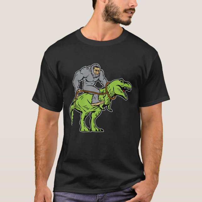 Reitdinosaurier T Bigfoots Sasquatch rex T-Shirt (Vorderseite)