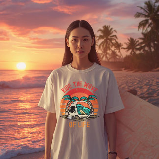 Reite auf der Welle des Lebens Surfing | Motivier T-Shirt