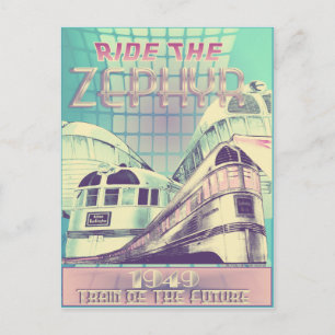 Reite den Zephyr Vintage Nostalgie 1949 Postkarte