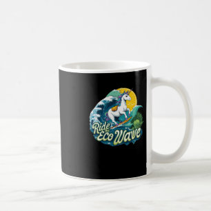 Reite Die Öko-Welle-Einhorn-Aufkleber Kaffeetasse