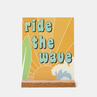Reite die Welle Inspirierende Surf-Themen-Positivi Acrylschild