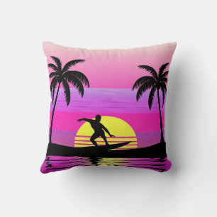 Reite die Wellen – Sonnenuntergangs-Surf-Stimmung Kissen