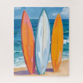 Reite die Wellen | Wasserfarbe Strand Ozean Puzzle