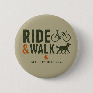 Reite Gehe Hund Besitzer Radfahren Lebensstil Button