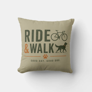 Reite Gehe Hund Besitzer Radfahren Lebensstil Kissen
