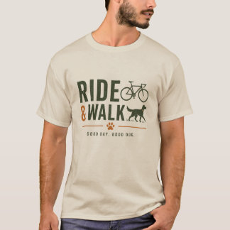 Reite Gehe Hund Besitzer Radfahren Lebensstil T-Shirt