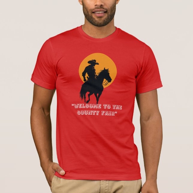 Reite in den Sonnenuntergang – Cowboy-Silhouette-T T-Shirt (Vorderseite)