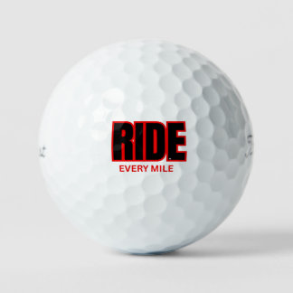 Reite jede Meile – Motorrad-Abenteuer-Typografie Golfball