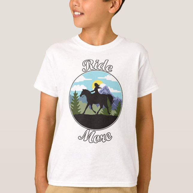 Reite Mehr Pferdereitdesign T-Shirt (Vorderseite)