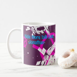 Reite mehr, rede weniger, benutzerdefinierter Name Kaffeetasse