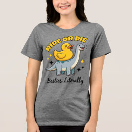 Reite-oder-Stirb-Besten-T-Shirt, Lustiger Dinosaur Tri-Blend Shirt