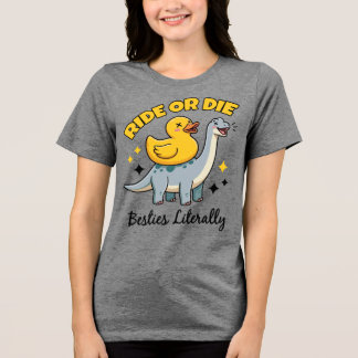Reite-oder-Stirb-Besten-T-Shirt, Lustiger Dinosaur Tri-Blend Shirt