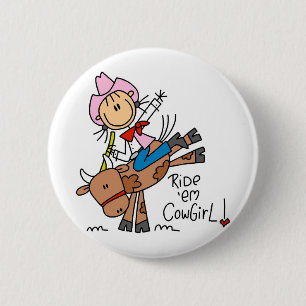 Reite Sie, Cowgirl T-Shirts und Geschenke Button