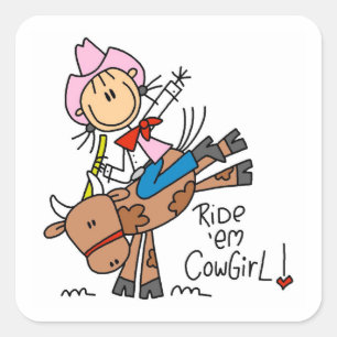 Reite Sie, Cowgirl T-Shirts und Geschenke Quadratischer Aufkleber