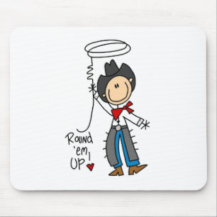 Reite sie ein! Cowboy-Strichmännchen-Mauspad Mousepad