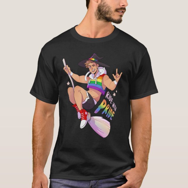 Reite stolz schwul T-Shirt (Vorderseite)