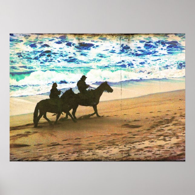 Reiten am Strand Poster (Vorne)
