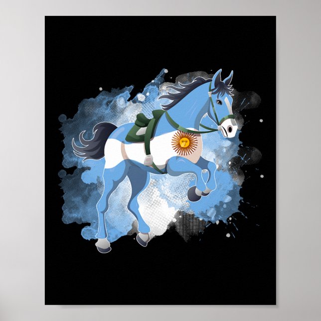 Reiten Argentinien Flagge Poster (Vorne)