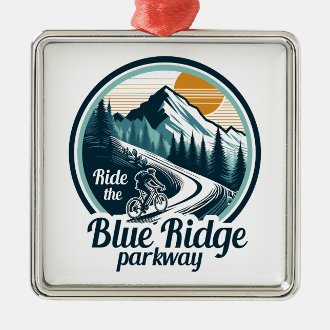 Reiten auf dem Blue Ridge Parkway Ornament Aus Metall (Vorne)