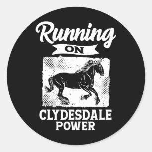 Reiten auf dem Clydesdale Power Reiten Runder Aufkleber