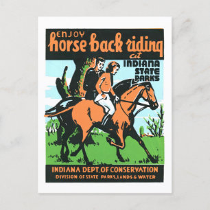 Reiten auf dem Pferd in Indiana State Parks im Vin Postkarte