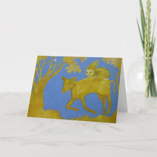Reiten auf der Grußkarte für das Goldene Kalb Karte