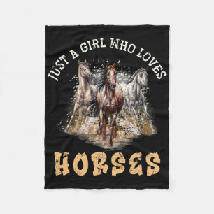 Reiten bei Tieren Girls - Geschenk für Frauen Fleecedecke
