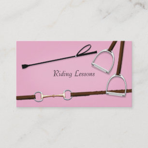 Reiten Crop & English Horse Tack Rosa Reittier Visitenkarte