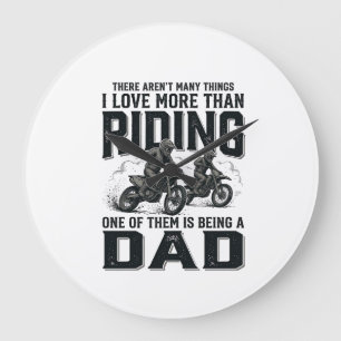 Reiten Dad Vintage Gravur Motocross Zitat Design Große Wanduhr