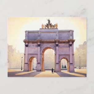 "Reiten des Lichts" Karussell in Paris Wasserfarbe Postkarte