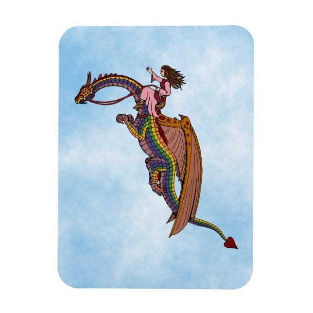 Reiten des Regenbogendrachen Magnet (Vertikal)