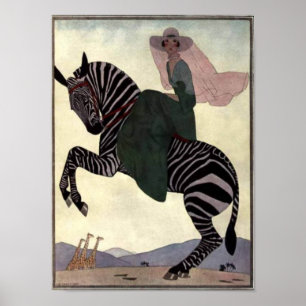 Reiten des Zebra Poster