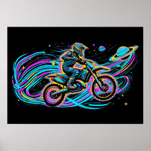 Reiten durch den Weltraum - Motocross Rider Poster