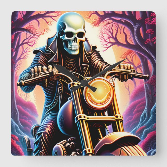 Reiten durch die Verflechtungszweige Quadratische Wanduhr (Vorderseite)