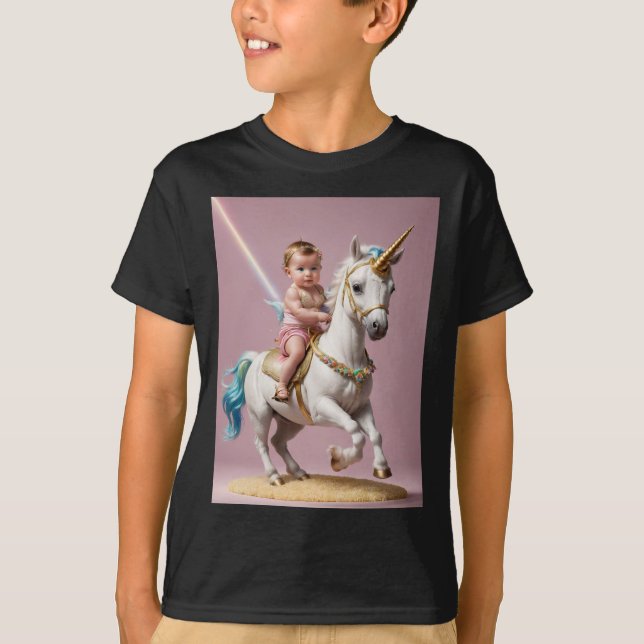 Reiten eines Einhorns T-Shirt (Vorderseite)