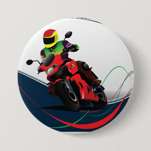 Reiten eines roten Motorrades Button