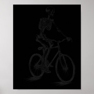 Reiten Fahrrad Beängstigend Halloween Skeleton Bik Poster