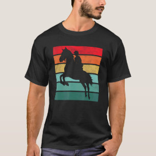 Reiten für Mädchen Vintage-Sonnenuntergang Retro T-Shirt