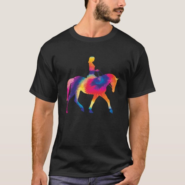 Reiten für Reiten Gefärbte Krawatte Reiten T-Shirt (Vorderseite)