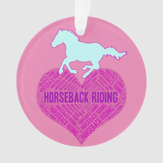 Reiten Herz mit Wildem Pony Ornament (Vorderseite)