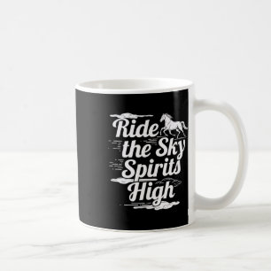 Reiten im Himmel Reitsportler und Reiter; Pferd Kaffeetasse