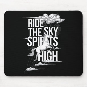 Reiten im Himmel Reitsportler und Reiter; Pferd Mousepad