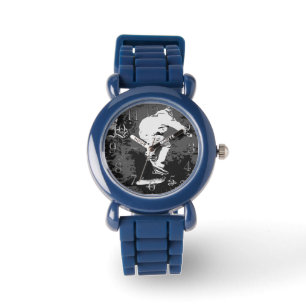 Reiten im Sturm - Skateboarder - Runde Uhr