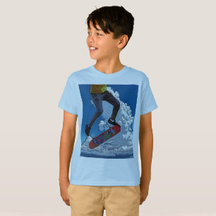 Reiten im Wind - Skateboarder-T - Shirt